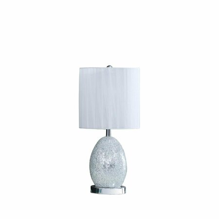 CLING 20 in. Niels Silver Mirror Glass Metal Table Lamp with Nightlight CL3125287